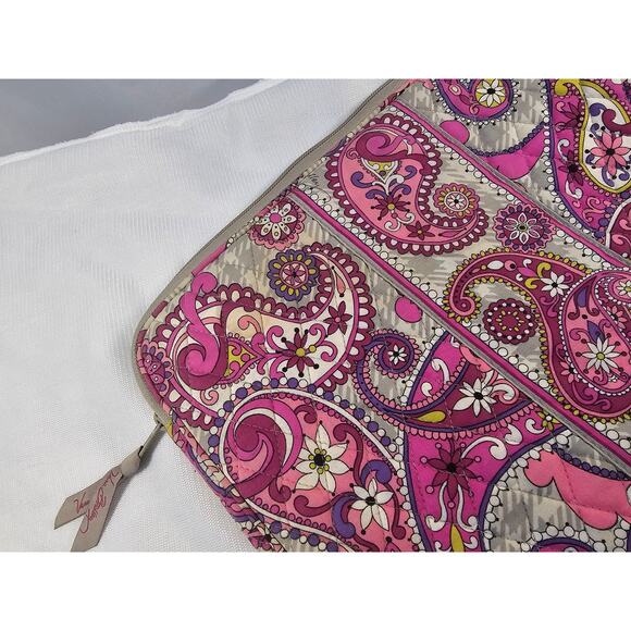 Vera Bradley Laptop Sleeve 13"-14" Pink Paisley Print Quilted Case - Pre-owned! - Picture 3 of 11